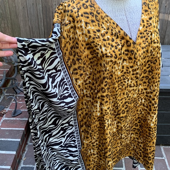 Good Times over the head poncho style top in zebra and cheetah WILD - Picture 2 of 7